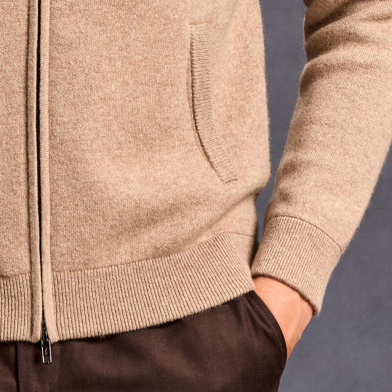 Antonio Men's 100% Cashmere Double-Zip Stand-Collar Cardigan