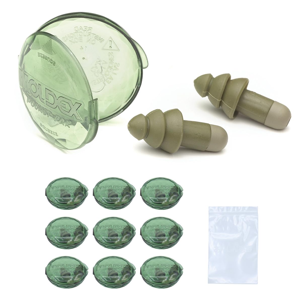 

MOLDEX CamoRockets 6480 10 Sleep Snoring with Case Earplugs, Pairs, Cordless, Sound-Blocking, Aid, Relief, Reusable, Washable,