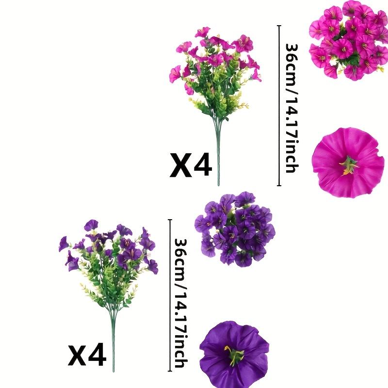 

8pcs bright artificial flowers - UV-resistant and non-fading, suitable for indoor and outdoor decoration, without container
