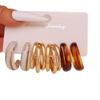 3/6 Pairs New Round Drop Pendant Earrings C-shaped Bohemian Hoop Earring Set Gold Minimalist Dangle Earring Gifts