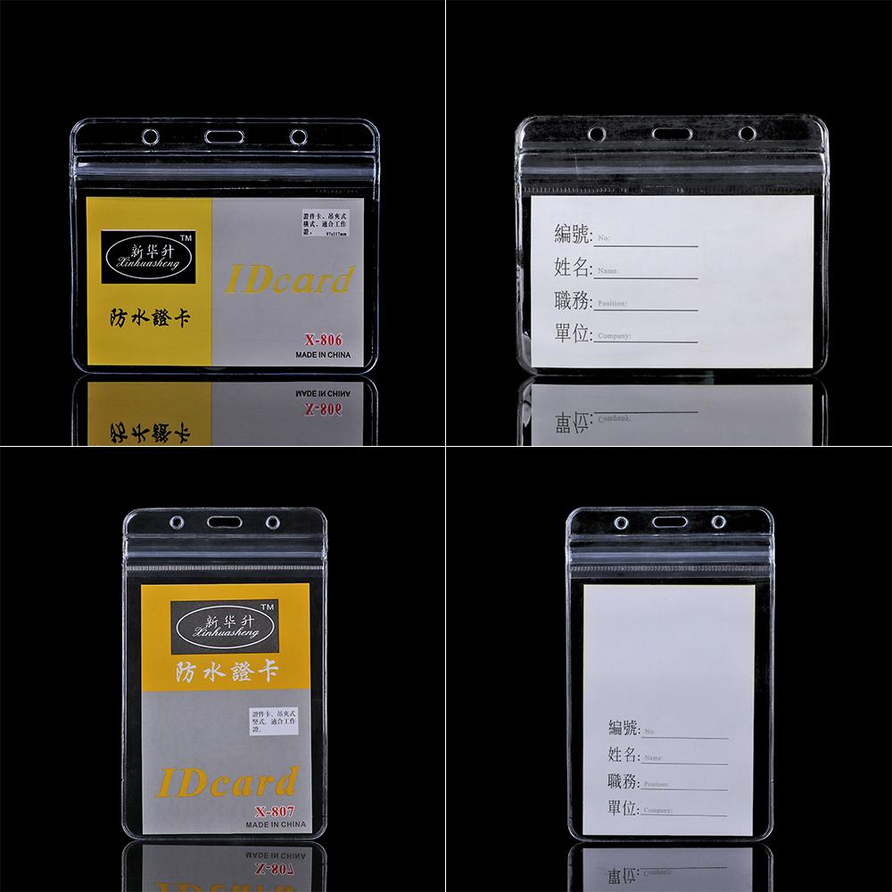 10 Pcs 2021 Hot PVC Plastic ID Card Badge Holder Clear Exhibition Bank Card Badge Holders Office School Stationery Supplies