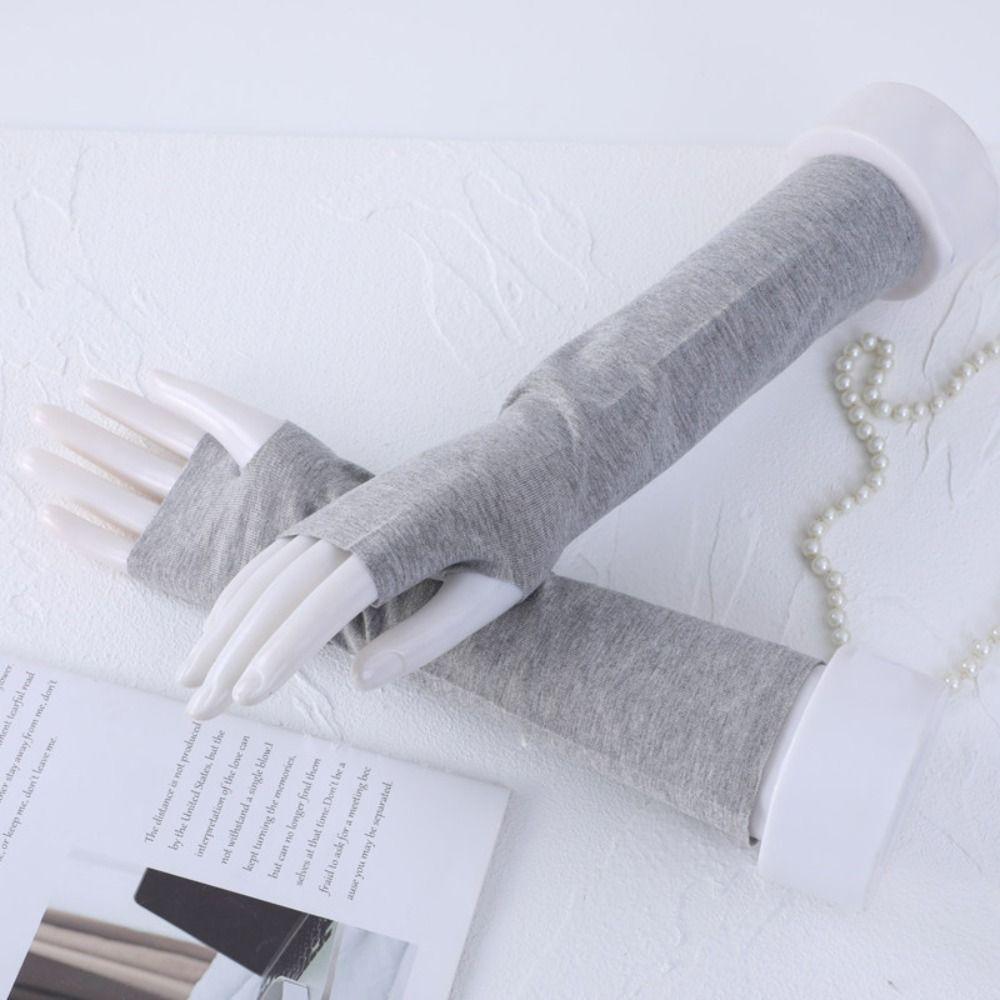Thin Gloves Fingerless Gloves Soft Half Finger Mittens Comfortable Long Arm Warmers  Casual Wear