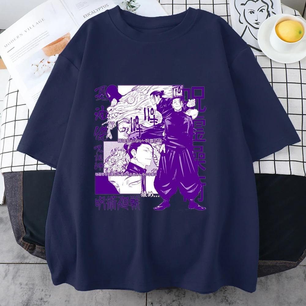 Hot Anime New Cool Geto Suguru Printed T-Shirt Tops Men Women Casual Outdoor Street Round Neck Short Sleeve Shirt Anime T-Shirt