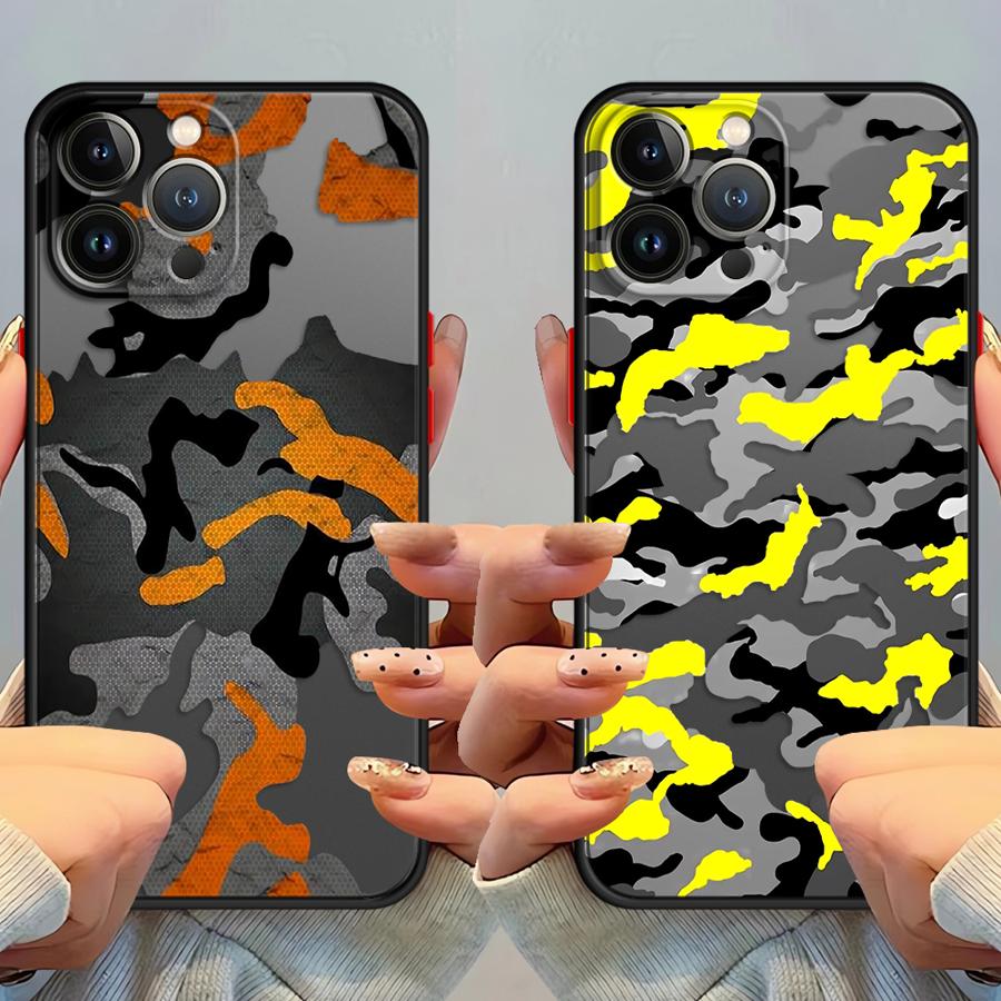 Case for iPhone 17 Pro Max 14 12 XS XR 13 Mini 16 Plus Air 11 7 8 SE 15 Funda Back Phone Cover Camouflage Pattern