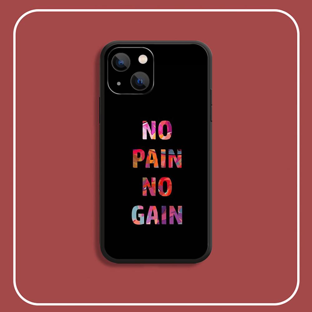 Pouzdro na telefon No Pain No Gain pro iPhone Samsung Galaxy Redmi Xiaomi Oppo OnePlus Note SA 7 8 9 10 11 12 13 14 20 21 22 23 53 54 Pro Max Plus Ultra