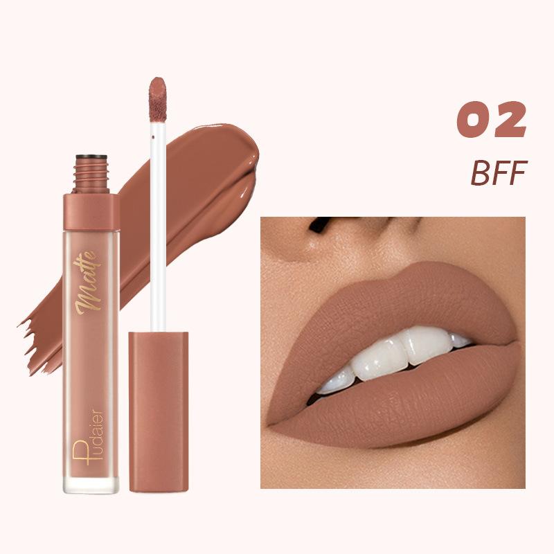 Rossetto opaco vellutato, smalto per labbra a lunga tenuta, impermeabile, anti-crepa, in pasta, in diverse tonalità di rosa, viola e rosso, lucidalabbra per il trucco quotidiano