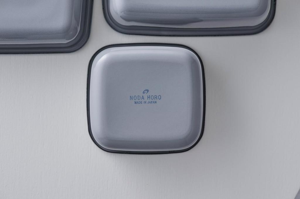 Nodahoro Enamel Storage Container, Heat-Resistant, Square, Large, with Seal Lid, See-Through, +Gray, Gray Series, Made in Japan, GS-L