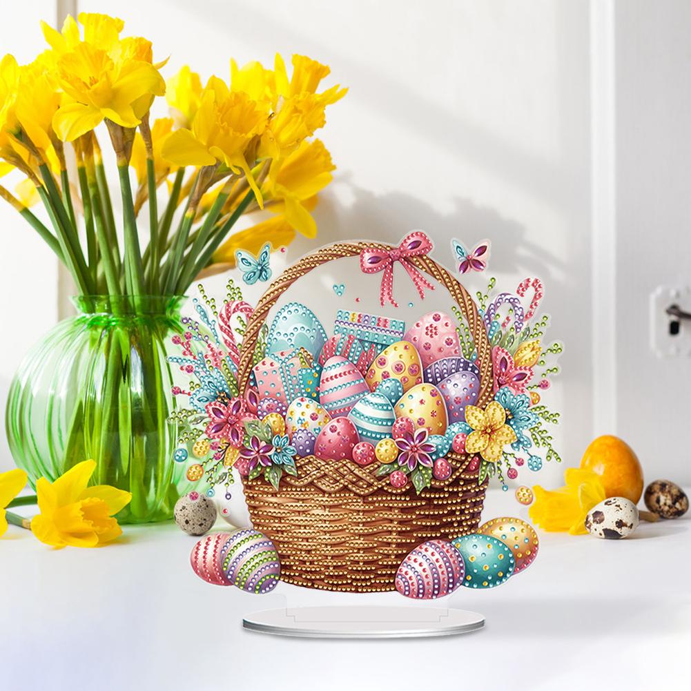 Acrylic Special Shape Easter Bunny Table Top Diamond Painting Ornament Kits Diamond Painting Desktop Decors for Adults Beginner