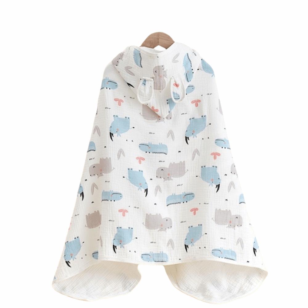 

Soft Baby Gauze Bath Towel Four Layer Infant Bathrobe Sleeping Wrap Hooded Bathrobe Children Style2