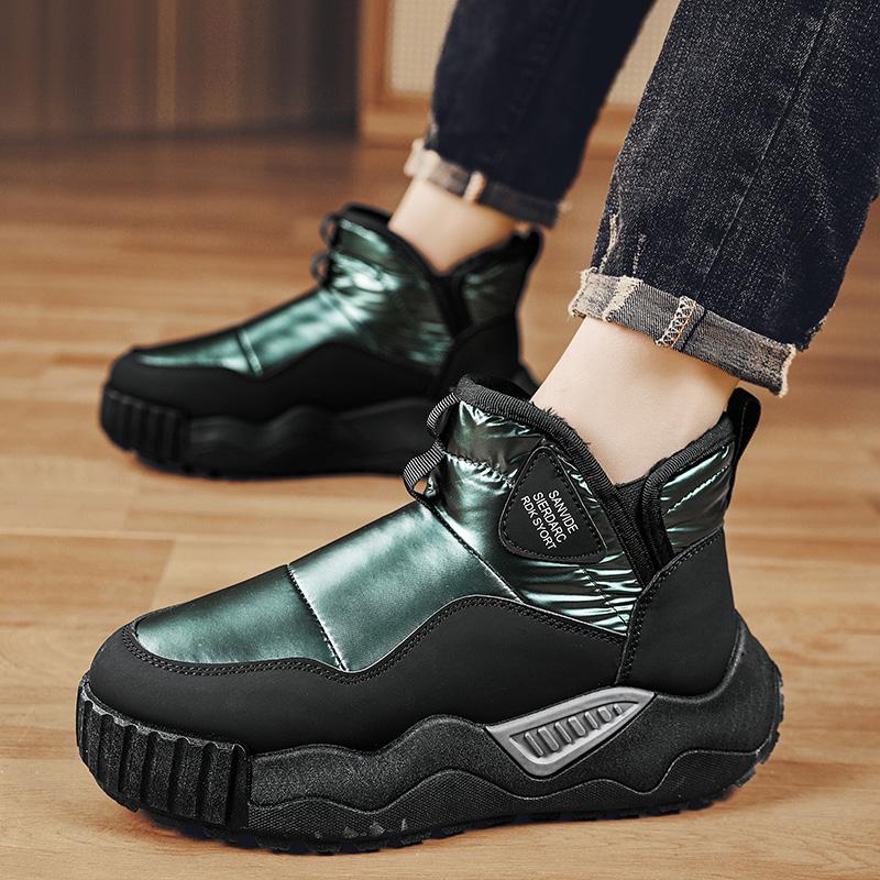 Nuovi Stivali Invernali da Uomo Pelliccia Caldi Scarponcini da Neve da Uomo Sneakers Peluche Antiscivolo Comodi Stivaletti da Neve da Esterno