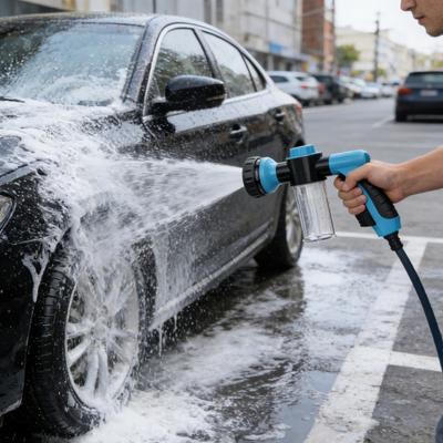 Car Wash Foam Cannon High Pressure Garden Hose Nozzle with Soap Dispenser Foam Sprayer with 8 Adjustable Spray Modes
