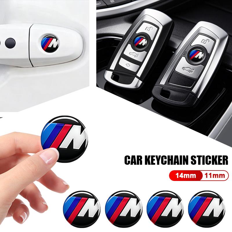 BBKQ7 11/14mm Car Styling Remote Key Emblem Sticker For BMW E46 E39 E90 E60 E36 F30 F10 E34 E30 F20 E92 M3 M4 M5 X5 X6 Accessories