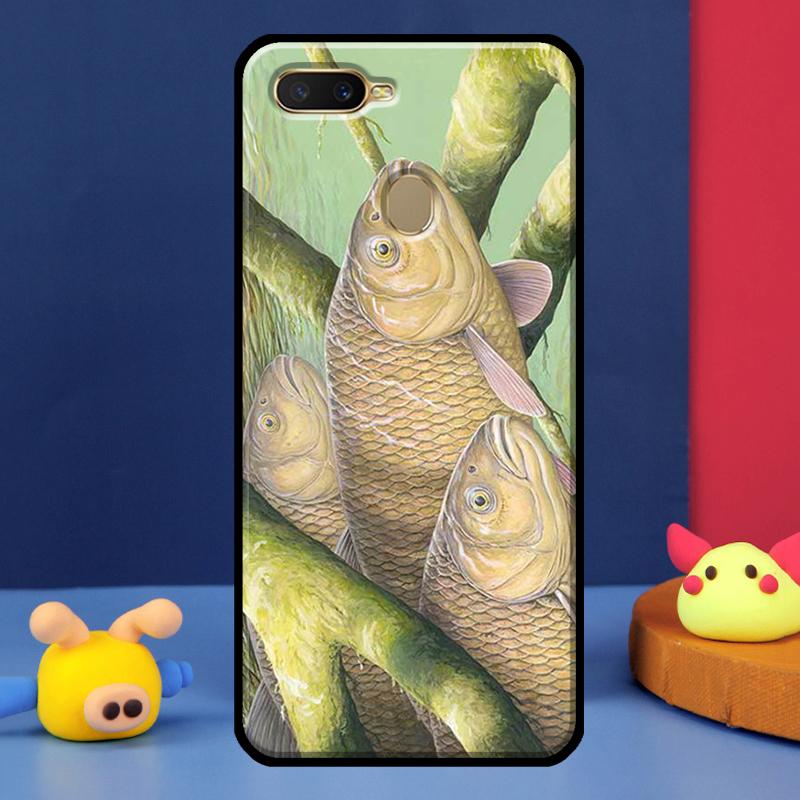 Carp Fish Fishing Case For Oppo A16 A76 A96 A58 A78 A98 A5 A9 A91 A15 A17 A77 A52 A72 A74 A94 A54S A57S Cover