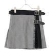 O’Neil of Dublin B12738W Grey Wool Glen Check Belt Mini Skirt Skirt 36 grayUsed