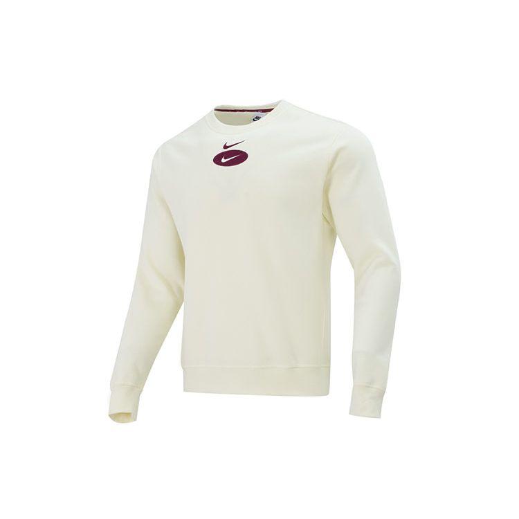Nike Embroidered Logo Crewneck Sweatshirt Men Sweatshirt Ivory-White DM5461-113