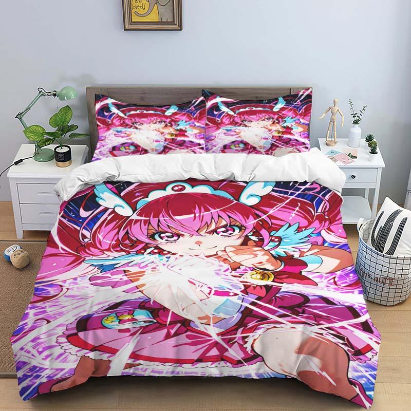 2026 New Pretty Cure Themed Duvet Covers and Pillowcases – Perfect for Single, Double, Queen, and King Beds – Holiday Gifts