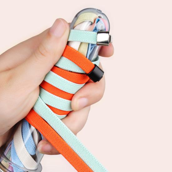 

2шт сплошной цвет шнурки для обуви быстрое высвобождение прочное ленивое кружево с металлической пряжкой замка