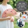 Stylish Business Fan Set with Fan Case and Handkerchief Cat Weave [Osaka Choseido] Women's - (Persimmon Color)