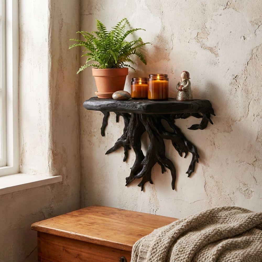 Plastic Driftwood Wall Floating Shelf 3D Printed Wall Mount Display Rack Gaming Setup