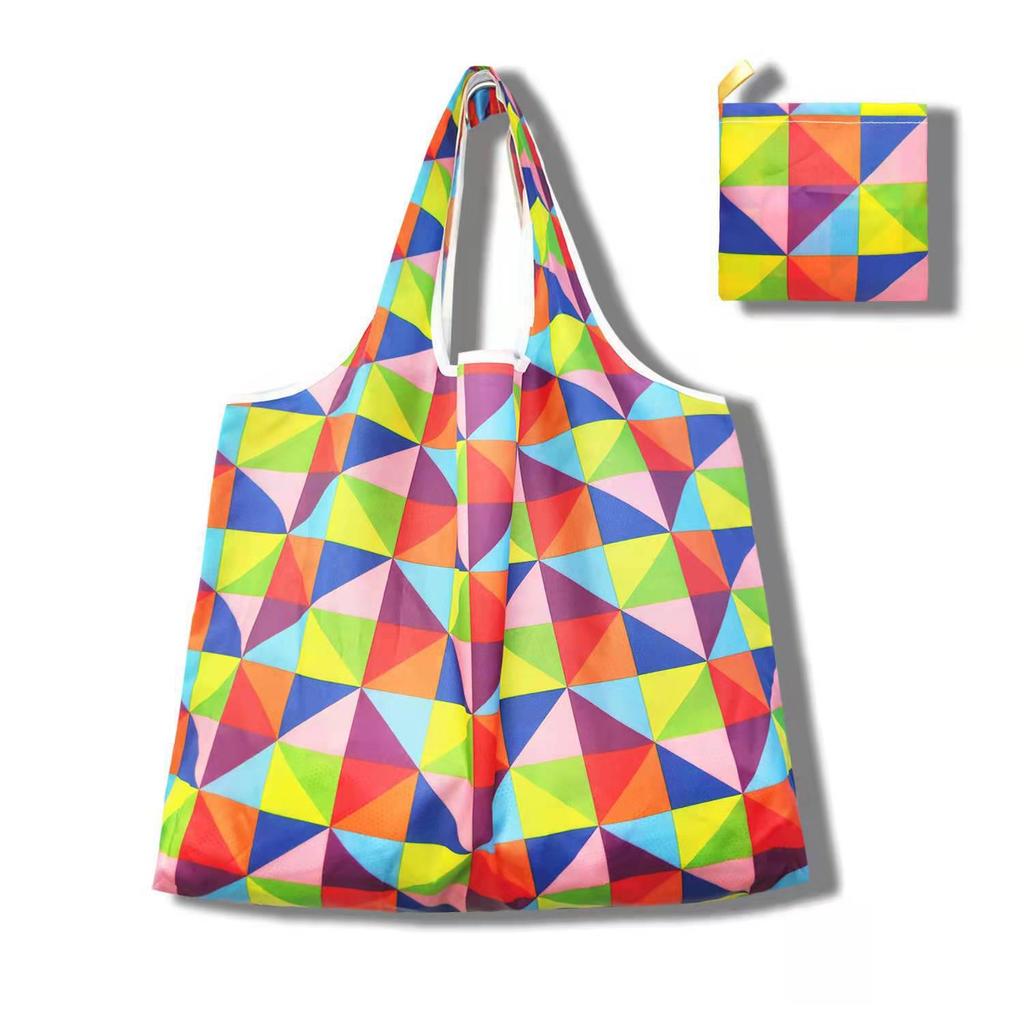 Large Floral Pattern Foldable Tote Bag - Portable, Sturdy, Eco-Friendly, Wear-Resistant for Grocery Shopping