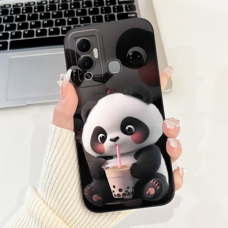 For Infinix Hot 12 Play Case Lovely Panda Painted Soft Silicone Phone Cover Case For Infinix Hot 12 Hot12 Play Fundas Capa Bags