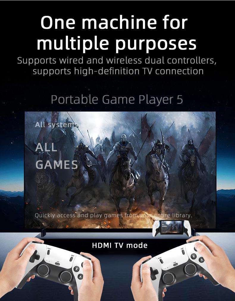 Cross-Border Open Source Handheld Game Console - PS5 HD Arcade, Two-Player GBA Support