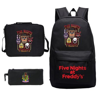 Freddy's Teddy Bear Game Merchandise Elementary School Backpack Lunch Bag Pencil Case Three-piece Set