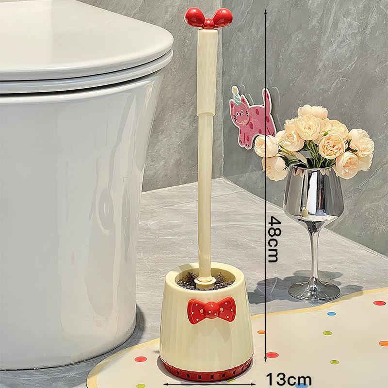 Bow Household Toilet Brush Long Handle Base Dead Corner Set Toilet Brush Bathroom Cleaning Wall Mounted Artifact