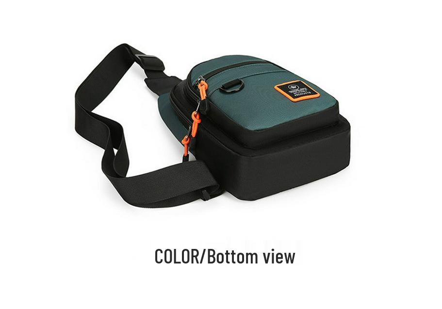 Trendy Lightweight Men's Commuter Chest Bag: Wear-Resistant, Large Capacity, Multi-Compartment Crossbody