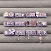 New Y2K Colorful Zircon Design Shell Heart Butterfly Star Bow Purple Italian Charm Stainless Steel Fit 9mm Bracelet DIY Jewelry