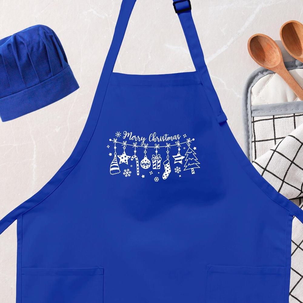 

Счастливого Рождества Фартук Детский Взрослый Праздничный Фартук для Выпечки Праздничный Кухонный Фартук Рождественский Подарок для Готовки Зимний Наряд Шеф-повара Подарок Kid 54x46cm