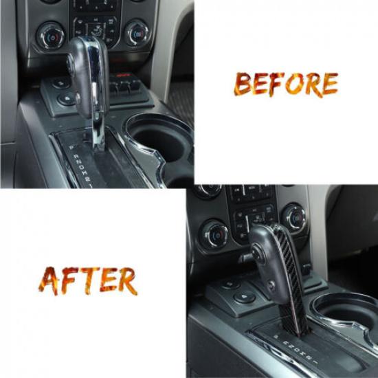 Carbon Fiber Gear Shift Knob Sticker Decal Trim Cover for Ford F150 2009-2014