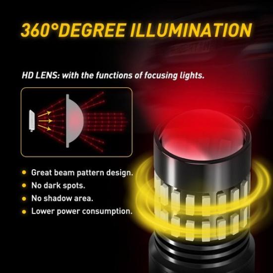 2X 3157R Red LED Brake Stop Signal Tail Light Bulbs For Ford F-150 F-250 F-350 A