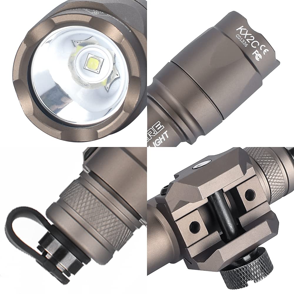 WADSN SureFire M600C Type Flashlight with Dual Switch, 20mm Rail Compatible, 600 Lumens, Scout Light, Tactical Light for Airsoft (Tan)