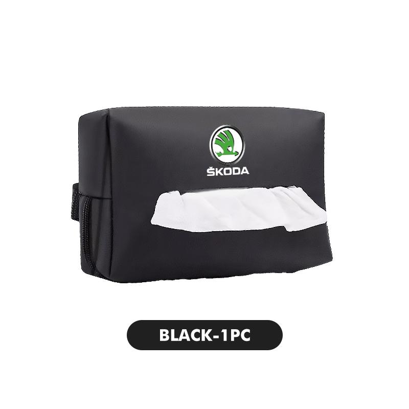 VIJT4 Car Tissue Box Cover Seat Back Hanging Type Tissue Storage Case For Skoda S Kodiaq Octavia 2 3 Yeti Karoq Rapid Fabia VII VRS