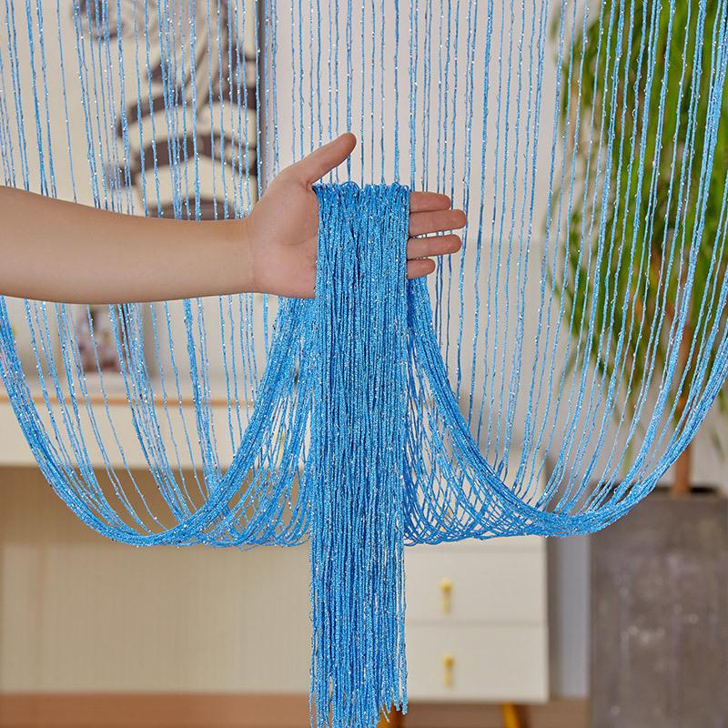 3m X 3m Colorful Silver Glitter Tassel String Curtain, Extra Dense Hanging Room Divider Curtain for Wedding Living Room Entryway