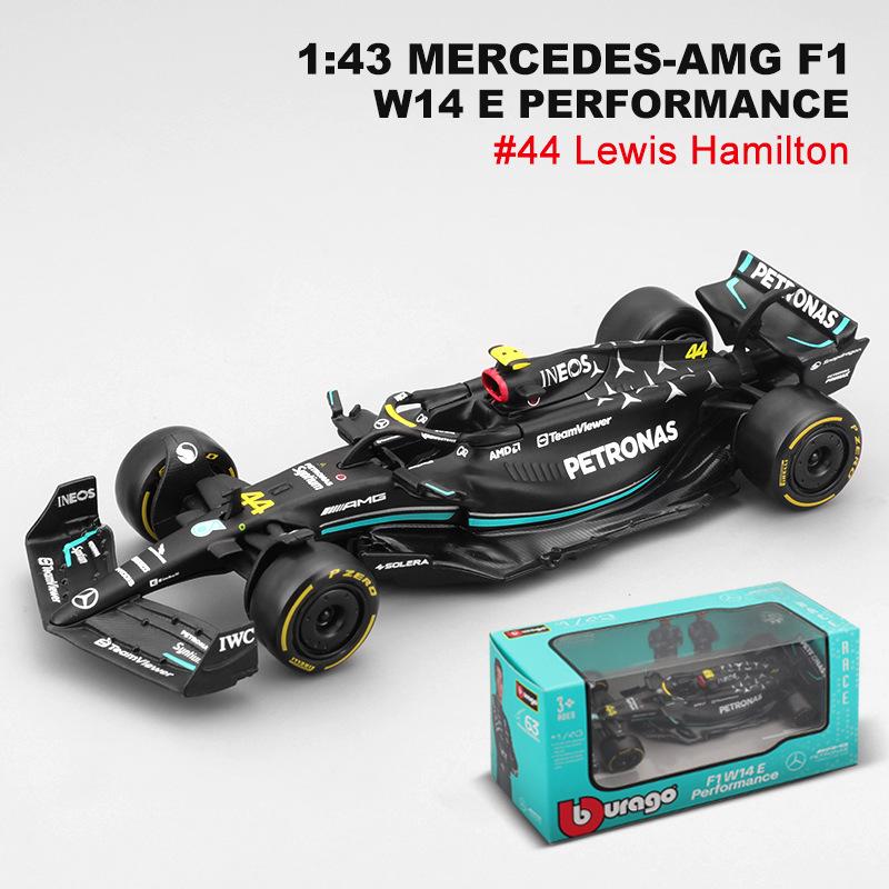 ABAC1 Bburago 1:43 2023 F1 Model RB19 W14 SF23 C43 A523 AMR23 Racing Alloy Car Toy Red Bull Mercedes Alfa Romeo Apline