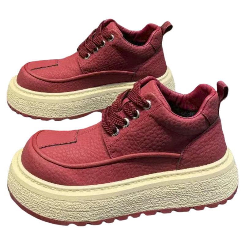 Autumn casual sports warm thick-soled wear-resistant non-slip thick-soled dad shoes