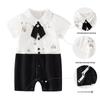 Summer Baby Romper: British Style Gentleman Suit for First Birthday