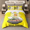 Custom Name Gudetama 3Pcs Duvet Cover Set Personalized Text Bedding Pillowcases Bedroom