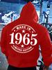 1965 Limited Edition Men'S Hooded Sweatshirt | Casual Street Hip-Hop Style, Loose Fit, Drop Shoulder, Fleece-Lined, Warm and Comfo