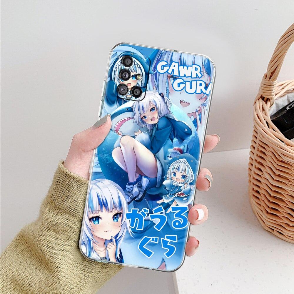 Gawr Gura Hololive Shark Anime Phone Case For Samsung Galaxy A51 A71 A21S A12 A11 A31 A41 A52 A32 5G A72 A01 A02S Clear Cover