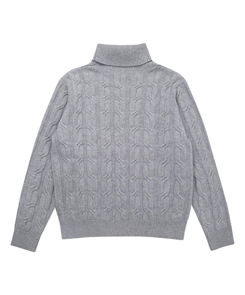 SOLEW Turtle Cable Sweater_Gray