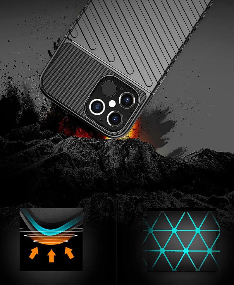 Thunder Case Elastyczne Pancerne Etui Pokrowiec Iphone 12 Pro Max Czarny