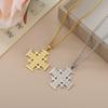 Cazador Classic Jerusalem Cross Pendant Necklace Stainless Steel Crusaders Cross Chain Christian Jewelry Women Men Amulet Gifts