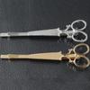 1x copricapo per capelli con fermaglio per capelli a forma di forbici dorate e argentate alla moda da donna