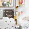 Small fresh cloud white smiley face children's birthday 40 inch digital aluminum film latex balloon bundle