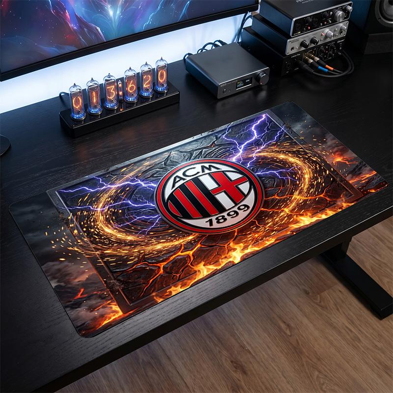 Tappetino per Mouse Grande Stampato AC Milan, Tappetino Morbido in Gomma Antiscivolo per Scrivania da Gioco per Ufficio Laptop Computer Decorazione