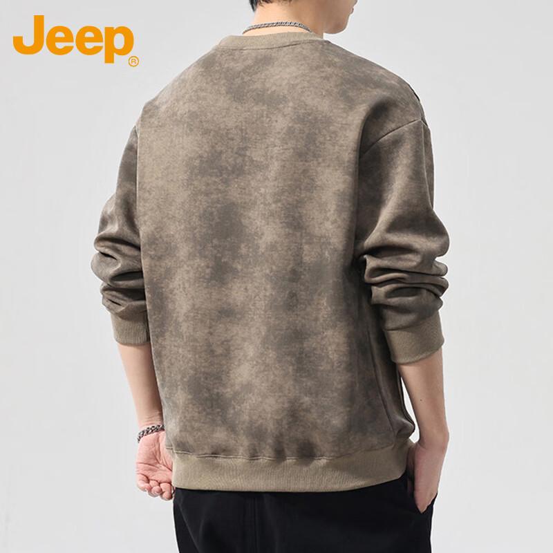 JEEP Men's Loose-Fit Crew Neck Long-Sleeve Sweatshirt