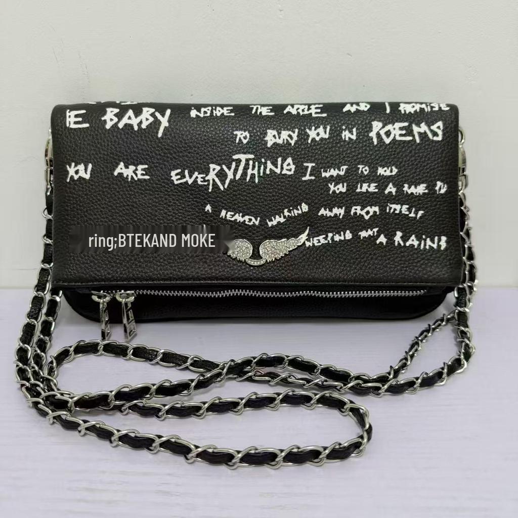 Francuska Klasyczna Mała Kwadratowa Torebka ze Skóry Naturalnej - Wszechstronna Torebka na Ramię/Listonoszka z Skrzydłami - Moda Europejska i Amerykańska